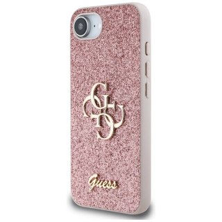 Etui Guess Fixed Glitter Big 4G na iPhone 16e - różowe