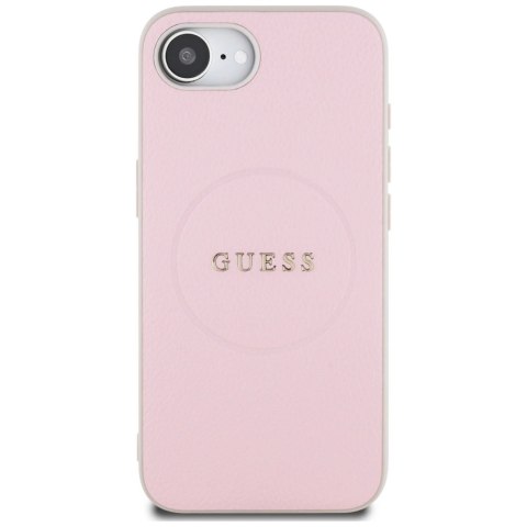Etui Guess Grained Ring MagSafe na iPhone 16e - różowe Etui Guess Grained Ring MagSafe na iPhone 16e - różowe