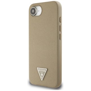 Etui Guess Grained Triangle MagSafe na iPhone 16e - brązowe