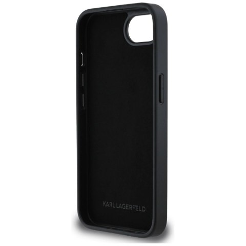 Etui Karl Lagerfeld Fixed Glitter Ikonik Metal Pin na iPhone 16e - srebrne Etui Karl Lagerfeld Fixed Glitter Ikonik Metal Pin na iPhone 16e - srebrne