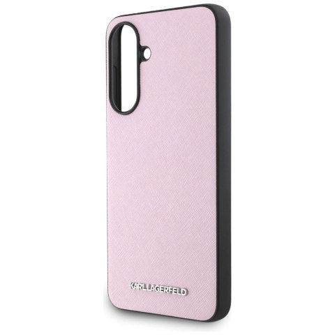 Etui Karl Lagerfeld Saffiano Metal Logo na Samsung Galaxy A56 - różowe Etui Karl Lagerfeld Saffiano Metal Logo na Samsung Galaxy A56 - różowe