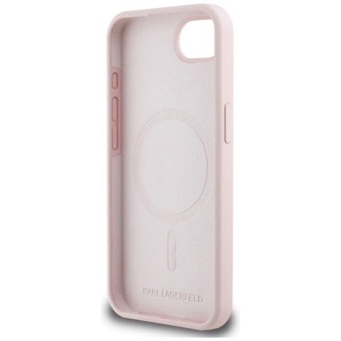 Etui Karl Lagerfeld Silicone Karl&Choupette Heads MagSafe na iPhone 16e - różowe