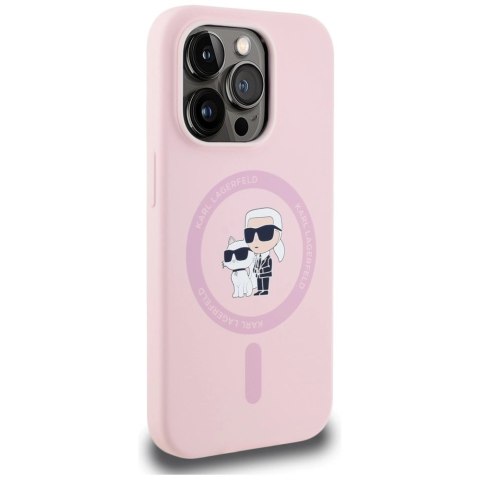 Etui Karl Lagerfeld Silicone Karl&Choupette MagSafe na iPhone 14 Pro Max - różowe
