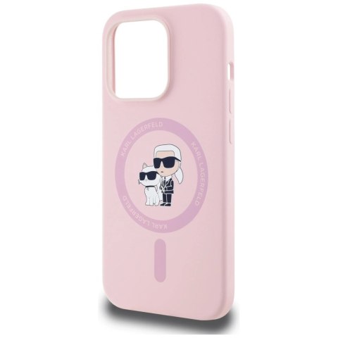 Etui Karl Lagerfeld Silicone Karl&Choupette MagSafe na iPhone 14 Pro Max - różowe