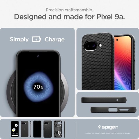 Etui Spigen Liquid Air na Google Pixel 9A - czarny mat Etui Spigen Liquid Air na Google Pixel 9A - czarny mat