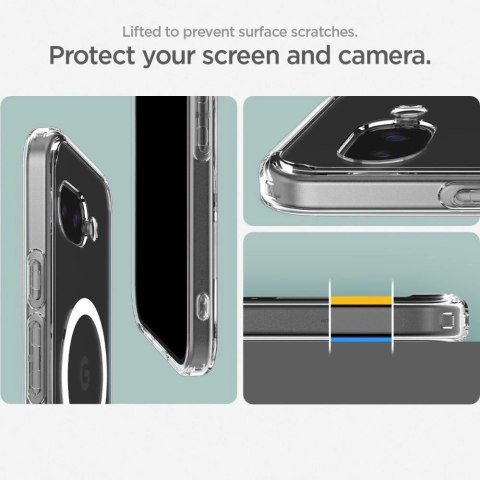 Etui Spigen Ultra Hybrid Mag MagSafe na Google Pixel 9A - przezroczysto-białe