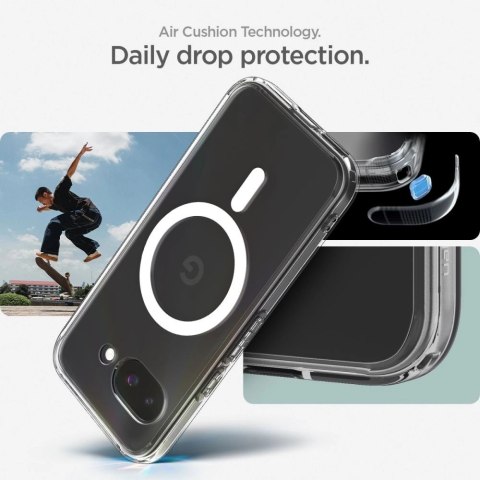 Etui Spigen Ultra Hybrid Mag MagSafe na Google Pixel 9A - przezroczysto-białe