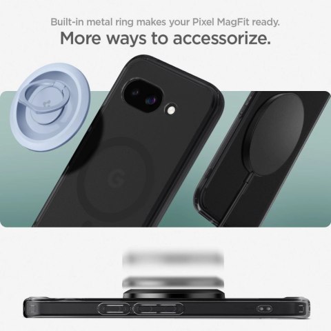 Etui Spigen Ultra Hybrid Mag MagSafe na Google Pixel 9A - przezroczysto-czarne