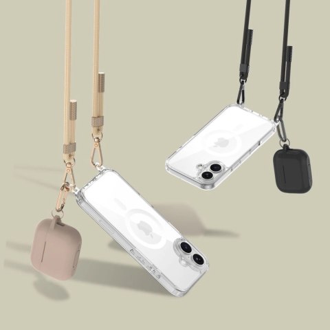 Etui Tech-Protect FlexAir Chain MagSafe na iPhone 16e - czarno-beżowe Etui Tech-Protect FlexAir Chain MagSafe na iPhone 16e - czarno-beżowe