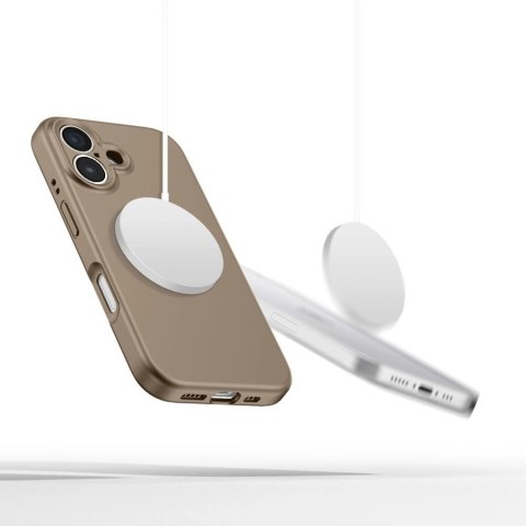 Etui Tech-Protect Liquid Silicone MagSafe na iPhone 16e - brązowe Etui Tech-Protect Liquid Silicone MagSafe na iPhone 16e - brązowe