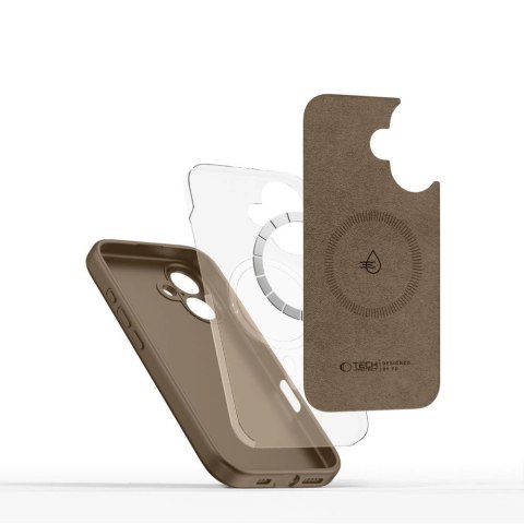 Etui Tech-Protect Liquid Silicone MagSafe na iPhone 16e - brązowe Etui Tech-Protect Liquid Silicone MagSafe na iPhone 16e - brązowe