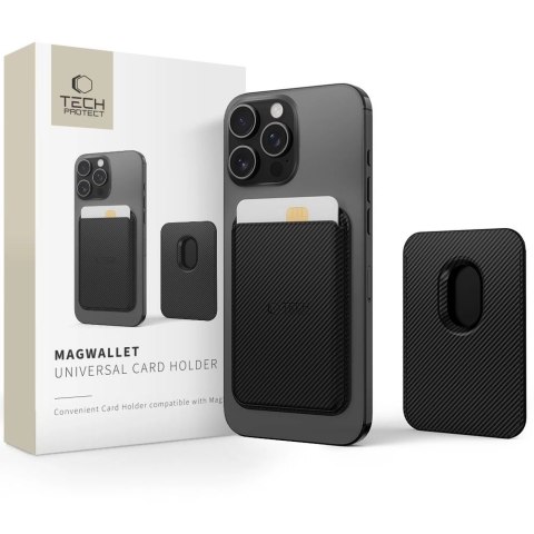 Etui Tech-Protect MagWallet Magsafe z uniwersalnym magnetycznym etui na karty lub dokumenty - czarne Etui Tech-Protect MagWallet Magsafe z uniwersalnym magnetycznym etui na karty lub dokumenty - czarne