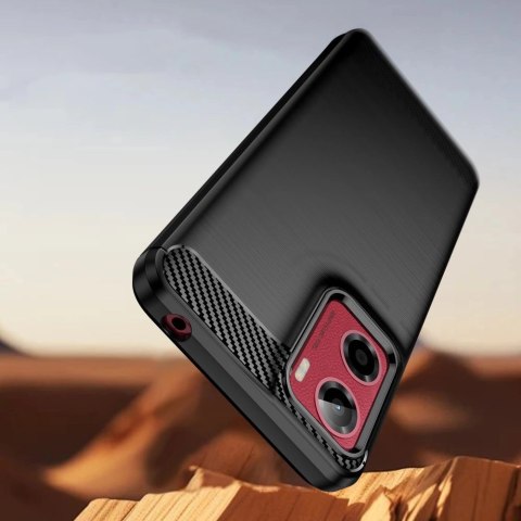 Etui Tech-Protect TPUCarbon na Motorola Moto G05 / E15 - czarne Etui Tech-Protect TPUCarbon na Motorola Moto G05 / E15 - czarne