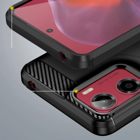 Etui Tech-Protect TPUCarbon na Motorola Moto G05 / E15 - czarne Etui Tech-Protect TPUCarbon na Motorola Moto G05 / E15 - czarne