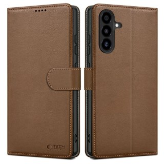 Etui Tech-Protect Wallet na Samsung Galaxy A56 5G - brązowe