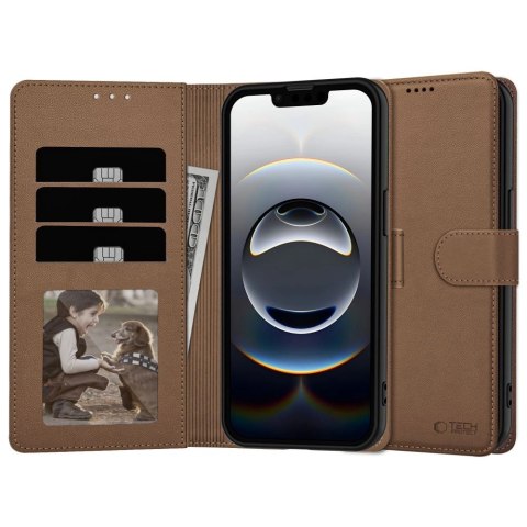 Etui Tech-Protect Wallet na Samsung Galaxy A56 5G - brązowe Etui Tech-Protect Wallet na Samsung Galaxy A56 5G - brązowe