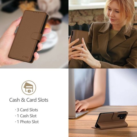 Etui Tech-Protect Wallet na Samsung Galaxy A56 5G - brązowe Etui Tech-Protect Wallet na Samsung Galaxy A56 5G - brązowe