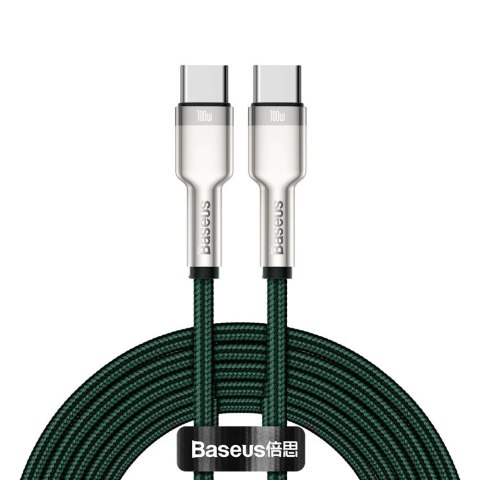 Kabel Baseus Cafule Series Metal Data USB-C / USB-C PD QC SCP 100W 5A 2 m - zielony Kabel Baseus Cafule Series Metal Data USB-C / USB-C PD QC SCP 100W 5A 2 m - zielony