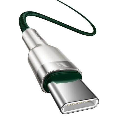 Kabel Baseus Cafule Series Metal Data USB-C / USB-C PD QC SCP 100W 5A 2 m - zielony Kabel Baseus Cafule Series Metal Data USB-C / USB-C PD QC SCP 100W 5A 2 m - zielony