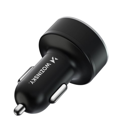 Ładowarka samochodowa Wozinsky WDCCB z wyświetlaczem 50W 2xUSB-C / 2xUSB-A - czarna Ładowarka samochodowa Wozinsky WDCCB z wyświetlaczem 50W 2xUSB-C / 2xUSB-A - czarna