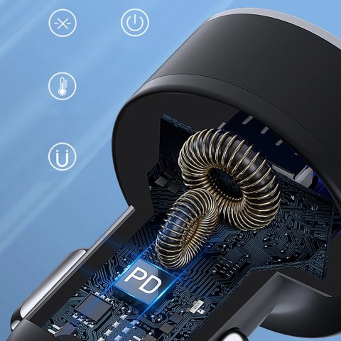 Ładowarka samochodowa Wozinsky WDCCB z wyświetlaczem 50W 2xUSB-C / 2xUSB-A - czarna Ładowarka samochodowa Wozinsky WDCCB z wyświetlaczem 50W 2xUSB-C / 2xUSB-A - czarna