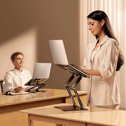 Podstawka pod laptopa Wozinsky WRS-CPY75DSB aluminiowa + Gratis! podstawka do smartfona - czarna Podstawka pod laptopa Wozinsky WRS-CPY75DSB aluminiowa + Gratis! podstawka do smartfona - czarna