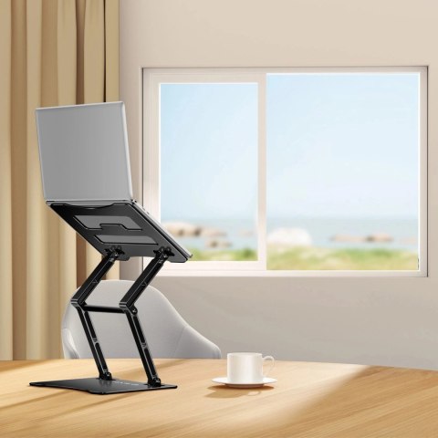 Podstawka pod laptopa Wozinsky WRS-CPY75DSB aluminiowa + Gratis! podstawka do smartfona - czarna Podstawka pod laptopa Wozinsky WRS-CPY75DSB aluminiowa + Gratis! podstawka do smartfona - czarna