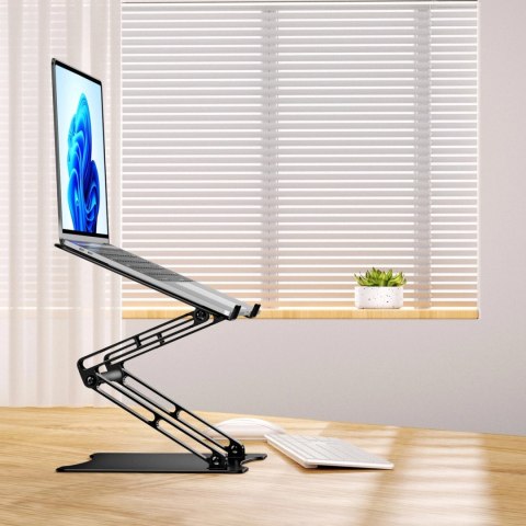 Podstawka pod laptopa Wozinsky WRS-CPY75DSB aluminiowa + Gratis! podstawka do smartfona - czarna Podstawka pod laptopa Wozinsky WRS-CPY75DSB aluminiowa + Gratis! podstawka do smartfona - czarna