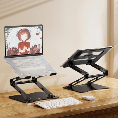 Podstawka pod laptopa Wozinsky WRS-CPY75DSB aluminiowa + Gratis! podstawka do smartfona - czarna Podstawka pod laptopa Wozinsky WRS-CPY75DSB aluminiowa + Gratis! podstawka do smartfona - czarna