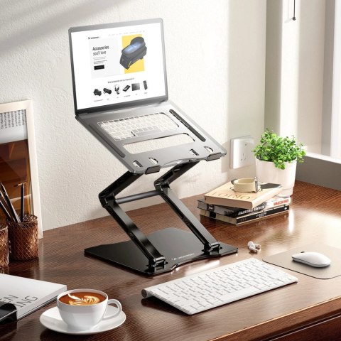Podstawka pod laptopa Wozinsky WRS-CPY75DSB aluminiowa + Gratis! podstawka do smartfona - czarna Podstawka pod laptopa Wozinsky WRS-CPY75DSB aluminiowa + Gratis! podstawka do smartfona - czarna