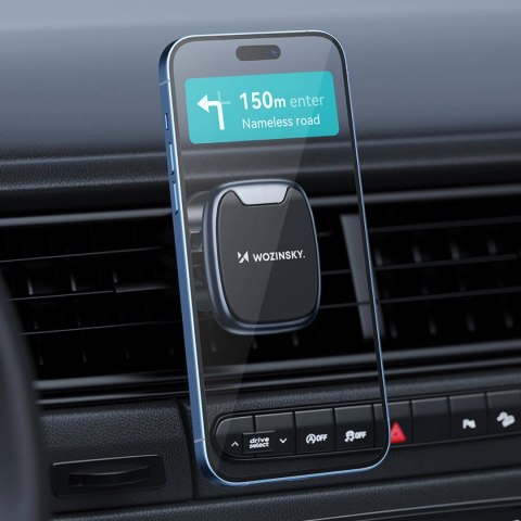 Uchwyt Wozinsky WUMTK na telefon magnetyczny na kratkę nawiewu w samochodzie - czarny Uchwyt Wozinsky WUMTK na telefon magnetyczny na kratkę nawiewu w samochodzie - czarny