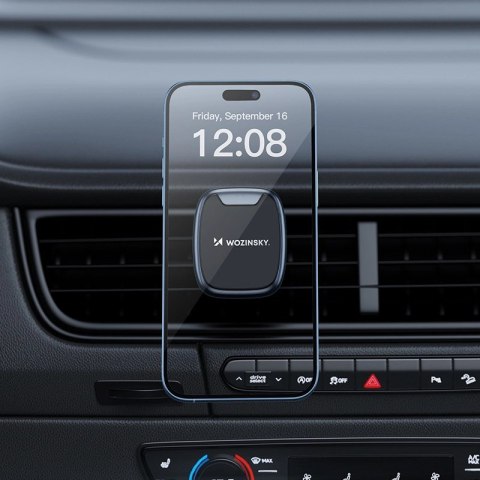 Uchwyt Wozinsky WUMTK na telefon magnetyczny na kratkę nawiewu w samochodzie - czarny Uchwyt Wozinsky WUMTK na telefon magnetyczny na kratkę nawiewu w samochodzie - czarny