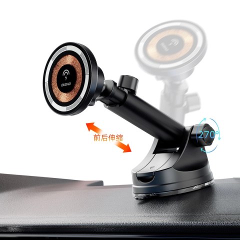Uchwyt magnetyczny z ładowarką indukcyjną MagSafe na kokpit/kratkę nawiewu 15W Dudao F12MAX+ - czarna Uchwyt magnetyczny z ładowarką indukcyjną MagSafe na kokpit/kratkę nawiewu 15W Dudao F12MAX+ - czarna