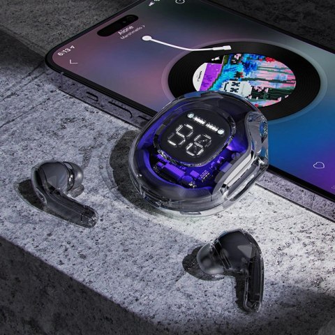 Acefast T8 dokanałowe słuchawki bezprzewodowe TWS Bluetooth - czarne Acefast T8 dokanałowe słuchawki bezprzewodowe TWS Bluetooth - czarne