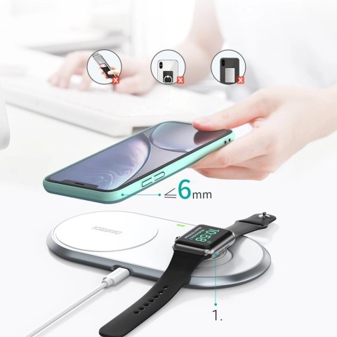 Choetech ładowarka bezprzewodowa Qi 2w1 do smartfonów / Apple Watch ze stojakiem (MFI) USB Typ C biały (T317) Choetech ładowarka bezprzewodowa Qi 2w1 do smartfonów / Apple Watch ze stojakiem (MFI) USB Typ C biały (T317)