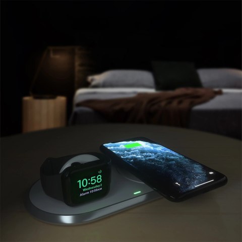 Choetech ładowarka bezprzewodowa Qi 2w1 do smartfonów / Apple Watch ze stojakiem (MFI) USB Typ C biały (T317) Choetech ładowarka bezprzewodowa Qi 2w1 do smartfonów / Apple Watch ze stojakiem (MFI) USB Typ C biały (T317)