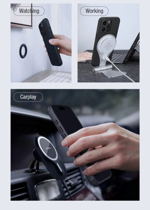 Etui Nillkin Super Frosted Shield Pro Magnetic Case na iPhone 15 Pro - czarne Etui Nillkin Super Frosted Shield Pro Magnetic Case na iPhone 15 Pro - czarne