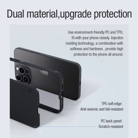 Etui Nillkin Super Frosted Shield Pro Magnetic Case na iPhone 15 Pro - czarne Etui Nillkin Super Frosted Shield Pro Magnetic Case na iPhone 15 Pro - czarne
