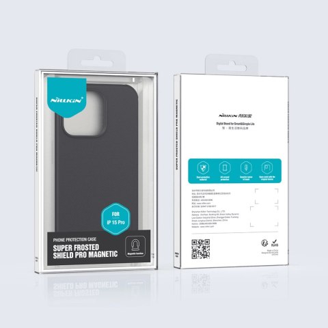 Etui Nillkin Super Frosted Shield Pro Magnetic Case na iPhone 15 Pro - czarne Etui Nillkin Super Frosted Shield Pro Magnetic Case na iPhone 15 Pro - czarne