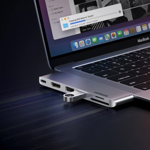 HUB Ugreen CM380 2xUSB C - HDMI/2xUSB 3.0/SDTF/USB C PD - szary HUB Ugreen CM380 2xUSB C - HDMI/2xUSB 3.0/SDTF/USB C PD - szary