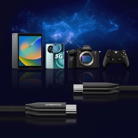 Kabel Choetech XCC-1036 USB-C - USB-C PD 240W 480Mb/s 2m - czarny Kabel Choetech XCC-1036 USB-C - USB-C PD 240W 480Mb/s 2m - czarny