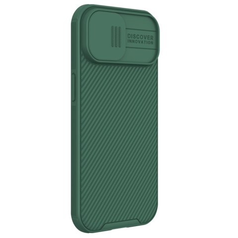 Pancerne etui Nillkin CamShield Pro Magnetic Case do iPhone 15 z osłoną na aparat - zielony Pancerne etui Nillkin CamShield Pro Magnetic Case do iPhone 15 z osłoną na aparat - zielony