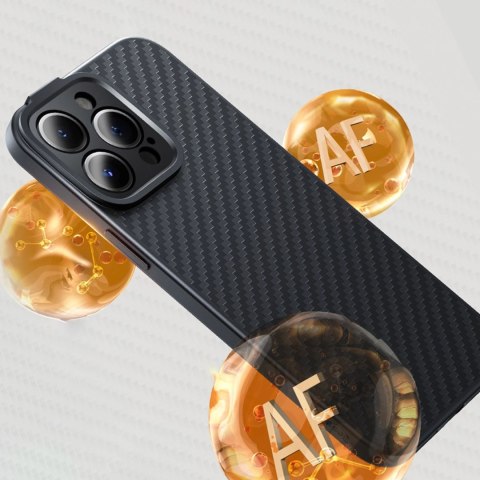 Pancerne etui iPhone 14 Pro Max kompatybilne z MagSafe szkło hartowane Baseus Synthetic Fiber - czarne Pancerne etui iPhone 14 Pro Max kompatybilne z MagSafe szkło hartowane Baseus Synthetic Fiber - czarne