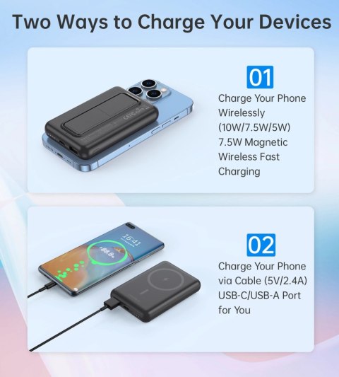 Powerbank Choetech B662 bezprzewodowy MagSafe 5000mAh - czarny Powerbank Choetech B662 bezprzewodowy MagSafe 5000mAh - czarny