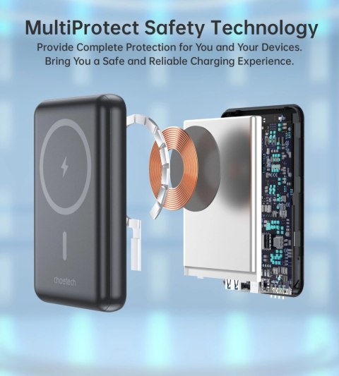 Powerbank Choetech B662 bezprzewodowy MagSafe 5000mAh - czarny Powerbank Choetech B662 bezprzewodowy MagSafe 5000mAh - czarny