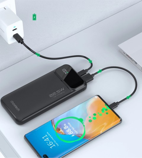Powerbank Choetech B729 20000mAh 22.5W PD USB-A / USB-C - czarny Powerbank Choetech B729 20000mAh 22.5W PD USB-A / USB-C - czarny