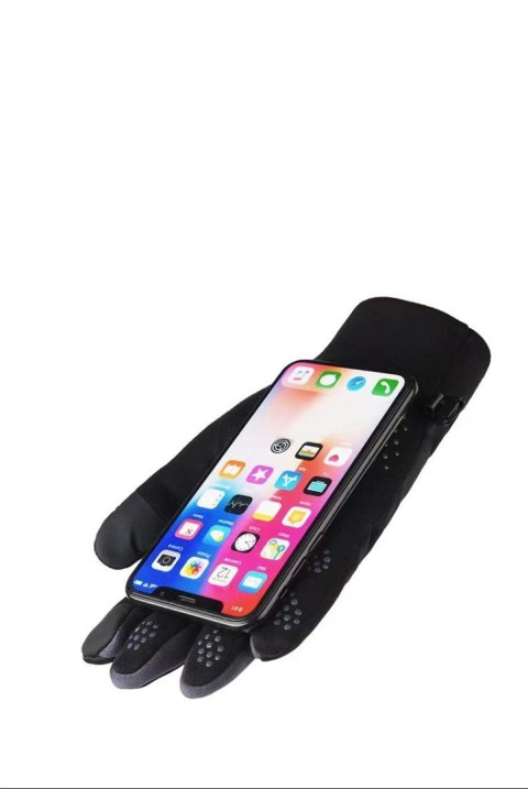 Rękawiczki wiatroszczelne do telefonu damskie - czarno-różowe Rękawiczki wiatroszczelne do telefonu damskie - czarno-różowe
