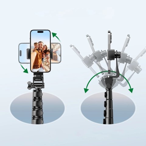 Selfie stick Ugreen LP680 ze stojakiem i pilotem Bluetooth 1.8m - czarny Selfie stick Ugreen LP680 ze stojakiem i pilotem Bluetooth 1.8m - czarny