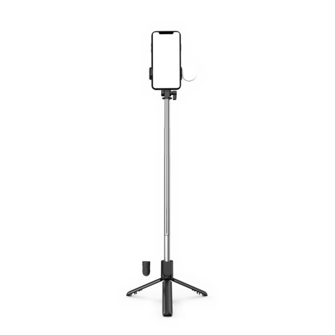 Selfie stick WR1YXS teleskopowy tripod 0.71m z okrągłą lampą - czarny Selfie stick WR1YXS teleskopowy tripod 0.71m z okrągłą lampą - czarny