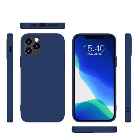Silicone Case elastyczne silikonowe etui pokrowiec iPhone 13 Pro niebieski Silicone Case elastyczne silikonowe etui pokrowiec iPhone 13 Pro niebieski